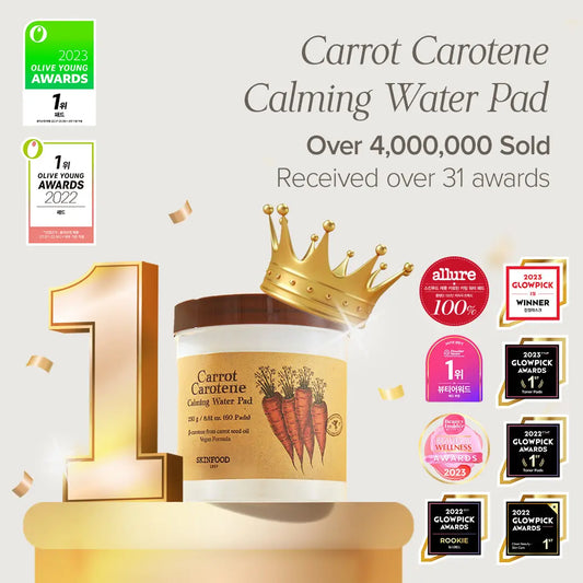 [SKINFOOD] Carrot Carotene Calming Water Pad - Toner apaisant - 60 pads Miragesa